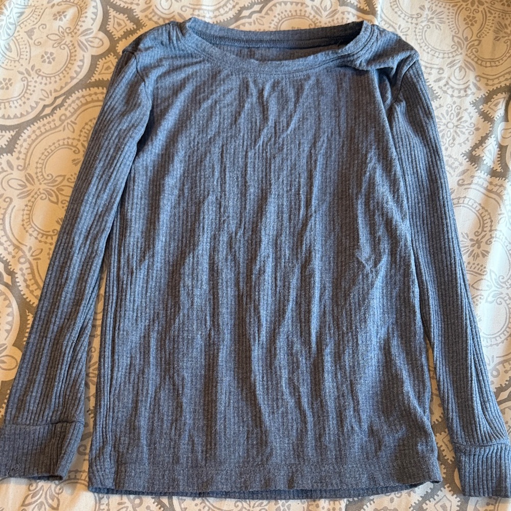 Little Sleepies Blue Ribbed pajama top